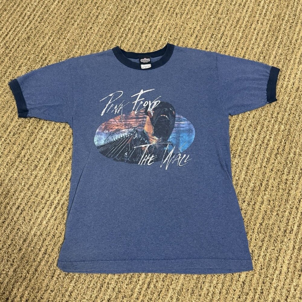 Vintage Pink Floyd The Wall Winterland Men's Md Double Sided Ringer T-Shirt
